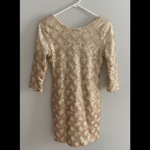 As U Wish Gold Cocktail Dress